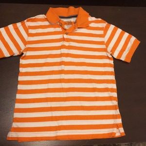 Orange and white striped boy shirt